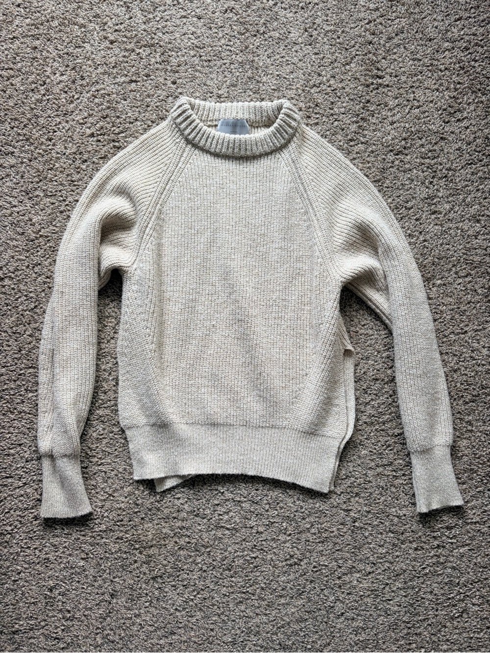 Modern Citizen Roya Marled Boyfriend Sweater in Oatmeal Beige